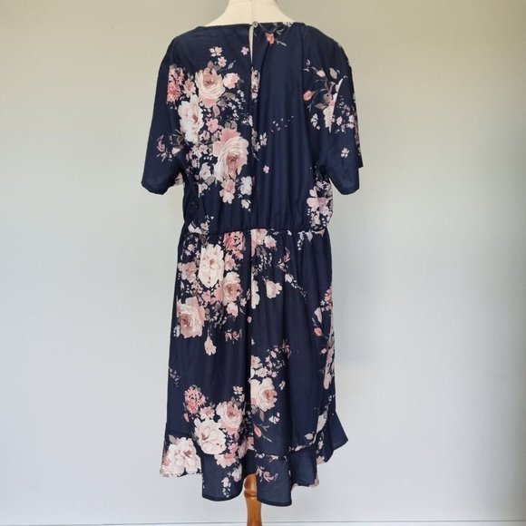 Lorraine Multicolour Floral Frill Hem A-Line Dress Size 16 - Picture 4 of 8